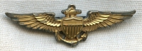 Beautiful WWII USN Pilot Wing by Balfour in Shirt Size with Variant Maker Mark