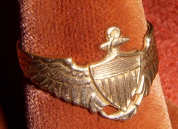 Exquisite WWI USN Pilot Wing Ring in 10K Gold