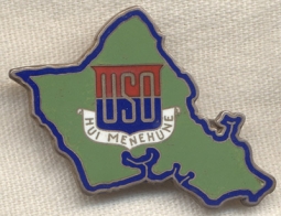 Rare WWII USO Hawaii Badge