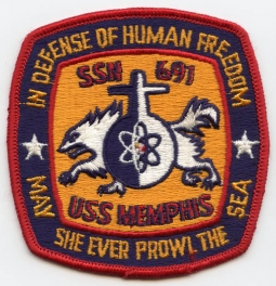 Great 1980s USS Memphis (SSN-691) Submarine Patch