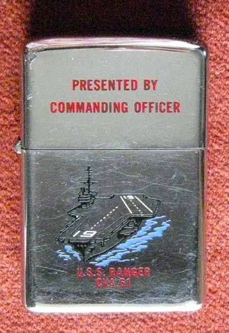 1973 USN Zippo Ship Lighter Presented by Commanding Officer