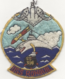 Early 1950s US Navy USS Ronquil SS-396 Patch