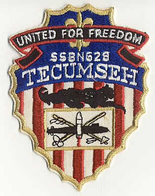 Great USS Tecumseh SSBN-628 Patch Ca. 1980s-1990s