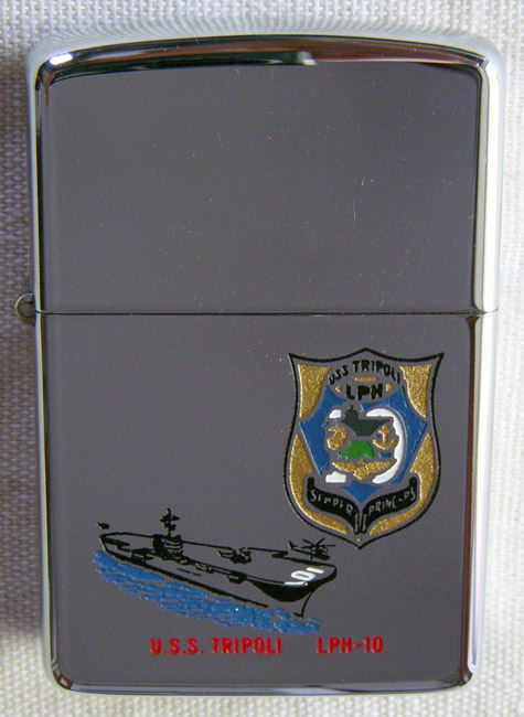 1968 Zippo USN Lighter USS Tripoli LPH-10 C.O. Inscription 2nd Vietnam Tour
