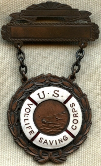 Scarce 1920's  -30's US Volunteer Life Saving Corps (USVLSC) Bronze Life Saving Medal