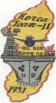 Very Rare Japanese-Made Korean War US Navy VC-11 USS Bonhomme Richard 1951 Patch