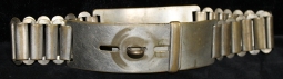 Cool Vintage Dog Collar in Nickeled Brass. Adjustable Size.
