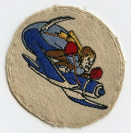 Ext Rare WWII USMC VMF-113 Whistling Death Disney Designed Jacket Patch Duty Worn