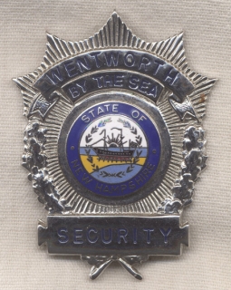 Rare 1960s Wentworth by the Sea Hotel (New Castle, New Hampshire) Security Badge and Patch
