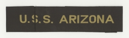 Very Rare US Navy Pearl Harbor-Period USS Arizona Cap Tally