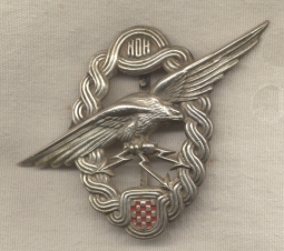 Very Rare WWII Croatian Air Force Radio Operator/Gunner Badge