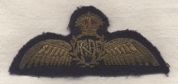 Very Rare WWII Royal Australian Air Force (RAAF) Dress Pilot Wing in Bullion