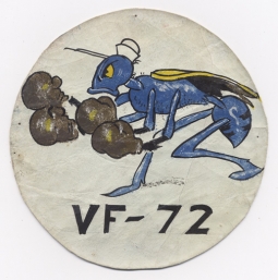 Very Rare WWII USN VF-72 Fighter Squadron Jacket Patch of Lt. Fred Luebke by Disney