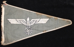 WWII Nazi Wehrmacht Command Car Pennant "As Liberated" by a member of Patton's 3rd Army