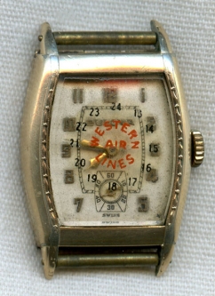 Western Air Lines Numbered Swiss Watch