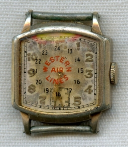 Engraved Gold-Filled Western Air Lines Watch