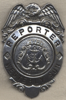1900 Westerly (Rhode Island) Sun Reporter Badge