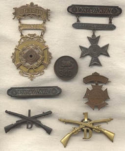 Lot of Medals and Insignia from the Wisconsin National Guard