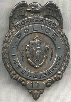 Circa 1920s Worcester, Massachusetts Police Intelligence Badge