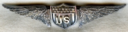 Nice WWI US Air Service Pilot Wing in Meyer Style