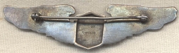 Nice Sterling WWII AAF Pilot Wing by Balfour