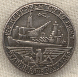 WWII Pearl Harbor Navy Yard Lapel Pin in Sterling