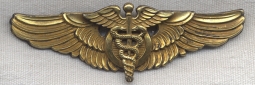 World War II United States Army Air Force Flight Surgeon Wing Produced by Amico Gilt Silver