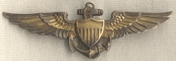 Rare WWII USMC Engraved Pilot Wing by NUS