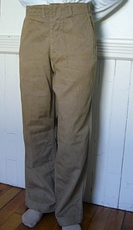 WWII US Marine Corp Khaki Buttonfly Trousers Size 30 Waist