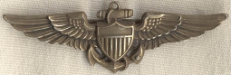 Scarce WWII USN Pilot Wing by Meyer in Sterling