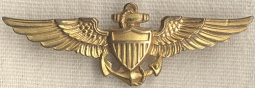 Scarce WWII USN Shirt Size Pilot Wing by Balfour