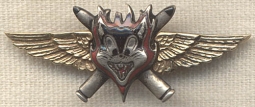 Very Rare WWII USN Fighter Squadron 13 (VF-13 aka Blackcats) 10K & Sterling Badge