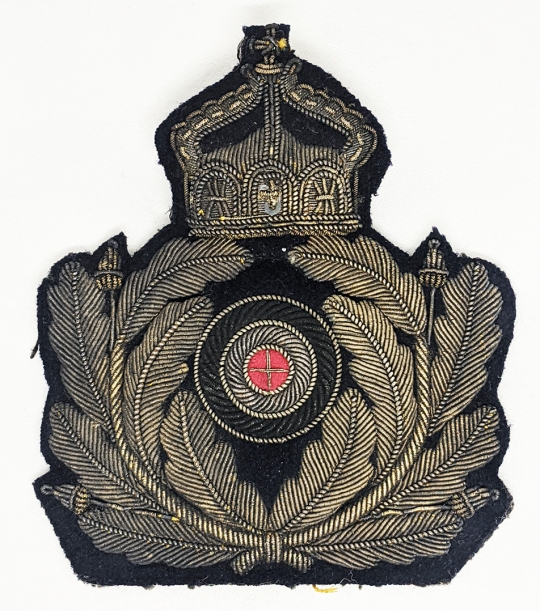 Rare WWI Imperial Prussian Naval Reserve Officer Hat Badge in Bullion
