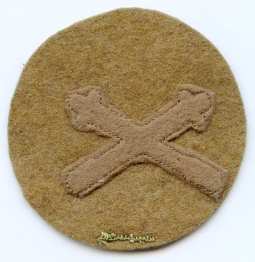 WWI PFC Sleeve Rate for Coastal Artillery Corps (CAC) Gun Pointer