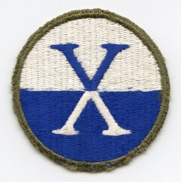 WWII US Army 10th Corps Open X Variation Patch