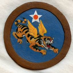 Classic WWII Hand-Painted CATF (Early 14th AF) Leather Jacket Patch