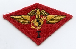 WWII Shoulder Patch for US 1st Marine Aircraft Wing (MAW) in Houndstooth Weave