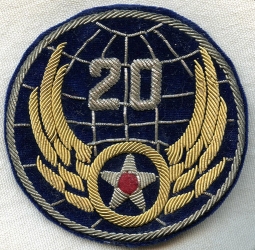 Mint, Stunning, Pristine WWII USAAF 20th AF Bullion Shoulder Patch. Chinese Made
