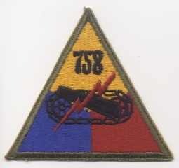 WWII US Army 758th Tank Battalion Shoulder Patch