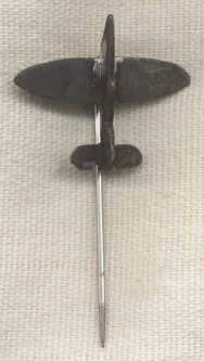 WWII Aircraft Factory Worker Shop-Made P-51 Fighter Pin in Silver