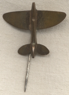 WWII Aircraft Factory Worker Shop-Made Brass Pin of P-51 Fighter