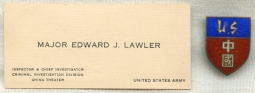 WWII CBI US Army CID Chief Investigator Grouping of Major Edward J. Lawler