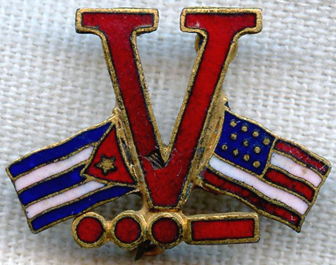 Great Wwii Cuban American V For Victory Pin Flying Tiger Antiques