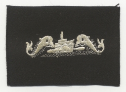 WWII US Navy Enlisted Man Submarine Dolphins Sleeve Rating on Gabardine