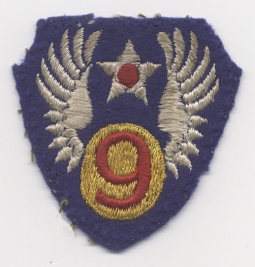 WWII English-Made United States 9th Air Force Shoulder Patch