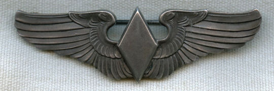 Fantastic Engraved Sterling WASP Wing Dated 1944