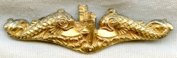 Beautiful WWII Gilt Sterling US Navy Officer Submarine Dolphins
