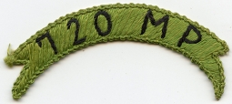 Early WWII Occupation Period Ca 1946 Japanese Made US Army 720th Military Police BN Tab