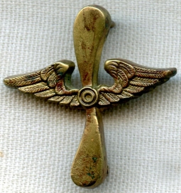 WWI Imperial German Aviation Sweetheart Pin. Heavy Brass, Dated 1915