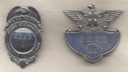WWII Oklahoma City Air Depot (OCAD) Traffic Patrolman Cap and Breast Badge Set
